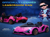 Lamborghini Sian Licensed 12V Kids Electric Ride On Car 2 Motors Toy Car with Remote Control Music T3398P348293