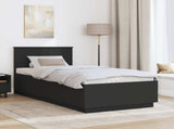 Bed Frame with Headboard Black 90 x 200 cm Engineered Wood 3408209