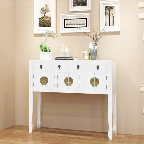 ZNTS Sideboard Chinese Style Solid Wood White 242647