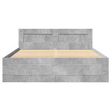 Bed Frame with Headboard without Mattress Concrete Grey 135x190 cm Double 3295600