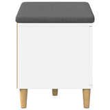 Hall Bench White 60 x 38 x 46 cm Engineered Wood and Fabric 891520