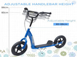 Kids Scooter Kick Scooter with 12" EVA Tyres, Rear Brake, Big Wheels Scooter for 5-12 Years Old, T3398P348518