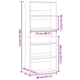 Book Cabinet Smoked Oak 80x30x189 cm Engineered Wood 3314673