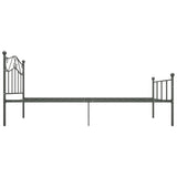 284531 Bed Frame without Mattress Grey Metal 100x200 cm