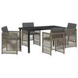 Garden Dining Set 5 pcs Grey Powder-Coated Steel 3380654