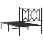 Metal Bed Frame without Mattress with Headboard Black 90x200cm 376121