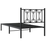 Metal Bed Frame without Mattress with Headboard Black 90x200cm 376121