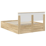 Bed Frame Sonoma Oak 150 x 200 cm Engineered Wood 3408657