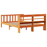 Bed Frame with Headboard without Mattress Wax Brown 120x190 cm Small Double 3306592