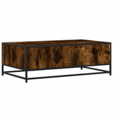 ZNTS Coffee Table Smoked Oak 100x57x35 cm Engineered Wood and Metal 848761