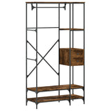 Clothes Rack with Shelves Smoked Oak Engineered Wood 847861