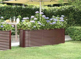 Garden Raised Bed Galvanised Steel 152x40x68 cm Brown 318895