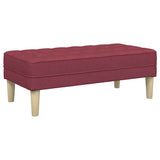 Bench with Cushion Wine Red 113 x 57 x 39 cm Fabric 42001938