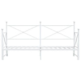 Daybed with Trundle without Mattress White 90x190 cm Steel 4104688