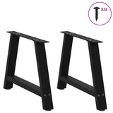 ZNTS Coffee Table Legs A-Shaped 2 pcs Black 70x cm Steel 4012840