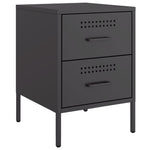 ZNTS Bedside Cabinet Black 36x39x50.5 cm Steel 842922