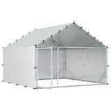 Chicken Coop with Roof Silver 200 x 200 x 150 cm 42042520