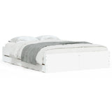 Bed Frame with Drawers without Mattress White 120x190 cm Small Double 3207315