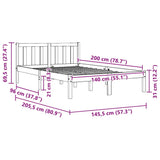 Bed Frame without Mattress Wax Brown 140x200 cm Solid Wood Pine 844809