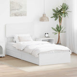 Storage Bed with Headboard White 100 x 200 cm Engineered Wood 3412304