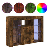 Corner LED TV Cabinet Smoked Oak 100x40x68cm Engineered Wood 889790