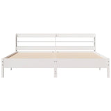 Bed Frame without Mattress White 200x200 cm Solid Wood Pine 3306877