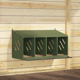 Chicken Nesting Box with 4 Compartments Olive Green Metal 864343