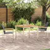 Garden Dining Set 3 pcs Solid Acacia Wood and Stainless Steel 3334813