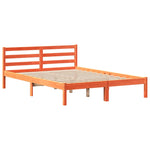 ZNTS Bookcase Bed without Mattress Wax Brown 120x190 cm Small Double Solid Wood Pine 3321862