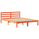 ZNTS Bookcase Bed without Mattress Wax Brown 120x190 cm Small Double Solid Wood Pine 3321862