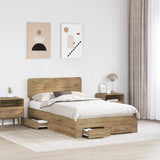 Bed Frame with Drawer Artisan Oak 120 x 190 cm Engineered Wood 3412408