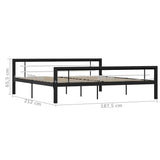 Bed Frame without Mattress Black and White Metal 180x200 cm Super King 284555