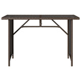 Garden Table with Glass Top Brown 110x68x70 cm Poly Rattan 366351