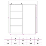 Sliding Door 90 x 205 cm Tempered Glass and Aluminium 42054106