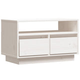 TV Cabinet White 60x35x37 cm Solid Wood Pine 813426
