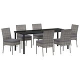 Garden Dining Set 7 pcs Grey Powder-Coated Steel 3379231
