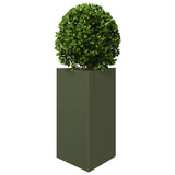 ZNTS Garden Planter Olive Green Triangular 50x43x75 cm Steel 851177