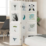 Room Divider 3 Panels White Solid Wood Paulownia 358685