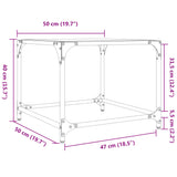 ZNTS Coffee Tables with Transparent Glass Top 2 pcs 50x50x40 cm Steel 845967