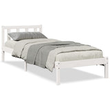 Extra Long Bed Frame without Mattress White 100x210 cm Solid Wood Pine 852433