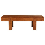 ZNTS Coffee Table Solid Acacia Wood Honey Finish 100x50x30 cm 245655
