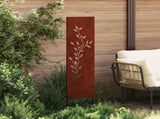 Garden Privacy Screen Floral Rusty 32 x 140 cm Weathering steel 876258