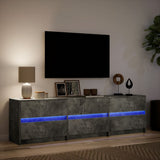 TV Cabinet with LED Concrete Grey 180x34x50 cm Engineered Wood 3307929