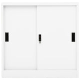Office Cabinet with Sliding Door White 90x40x90 cm Steel 335950