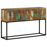 Console Table Brown base with blue, green, cream hues 320822