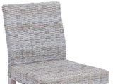 Dining Chair 2 pcs Solid Mahogany Wood White Wash 42012419