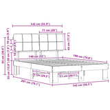 Bed Frame with Upholstered Headboard Natural and Light Grey 877424