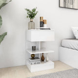 808660 Bedside Cabinet High Gloss White 40x35x65 cm Engineered Wood