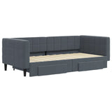Daybed with Trundle&Drawers without Mattress Dark Grey 90x190 cm Single 3196786