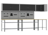 Work Cabinet Set with Shelf with Storage 10 pcs Black and Grey 3321514